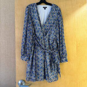 Express Blue and White Floral Dress